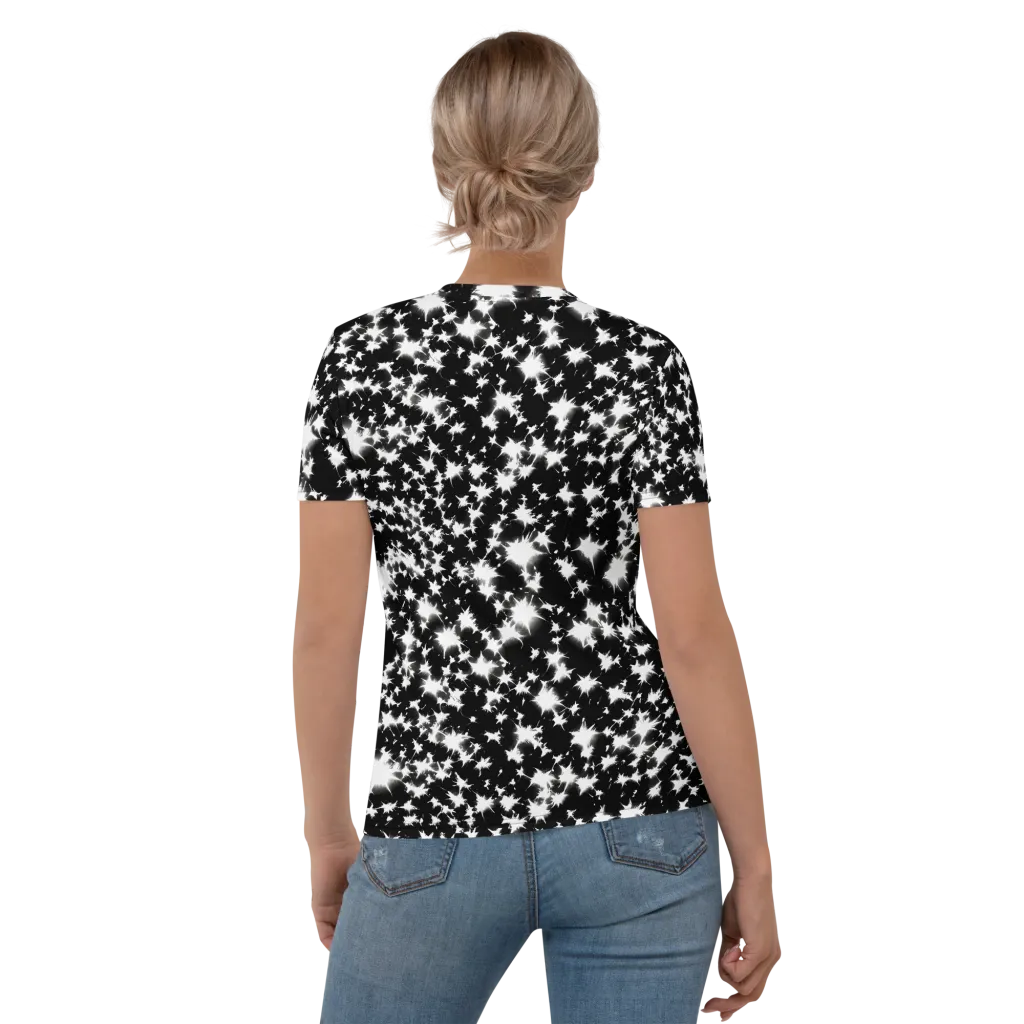 Black Starburst on Women's Crew Neck T-Shirt — Back
