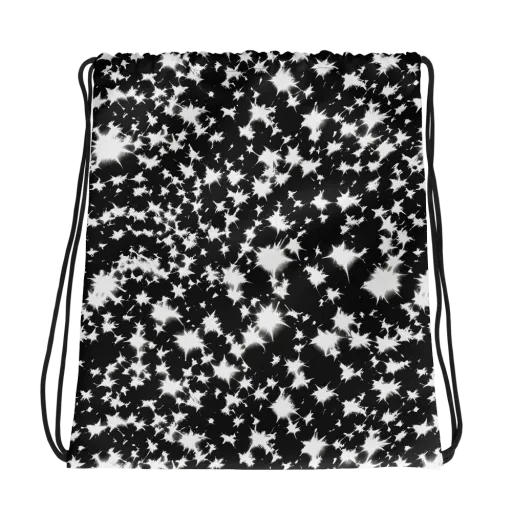 Black Starburst on a Drawstring Bag