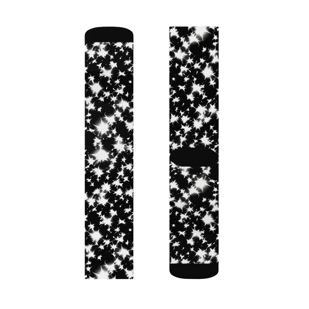 Black Starburst on Socks — Left Sock