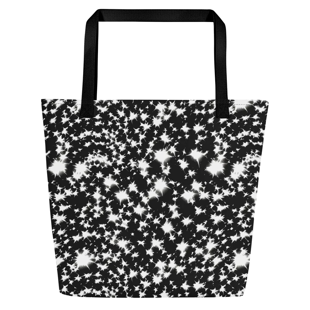 Black Starburst on Large Tote Bag W/ Pocket — Front