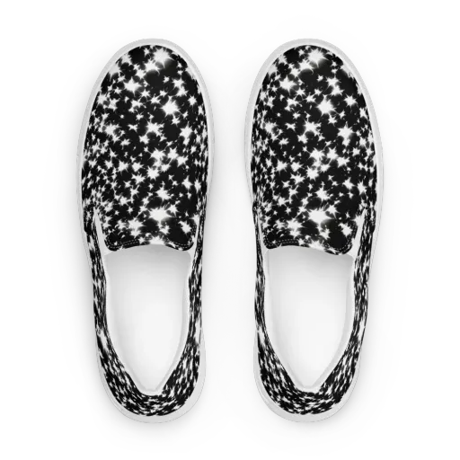 Black Starburst on a Women's Slip-On Canvas Shoes