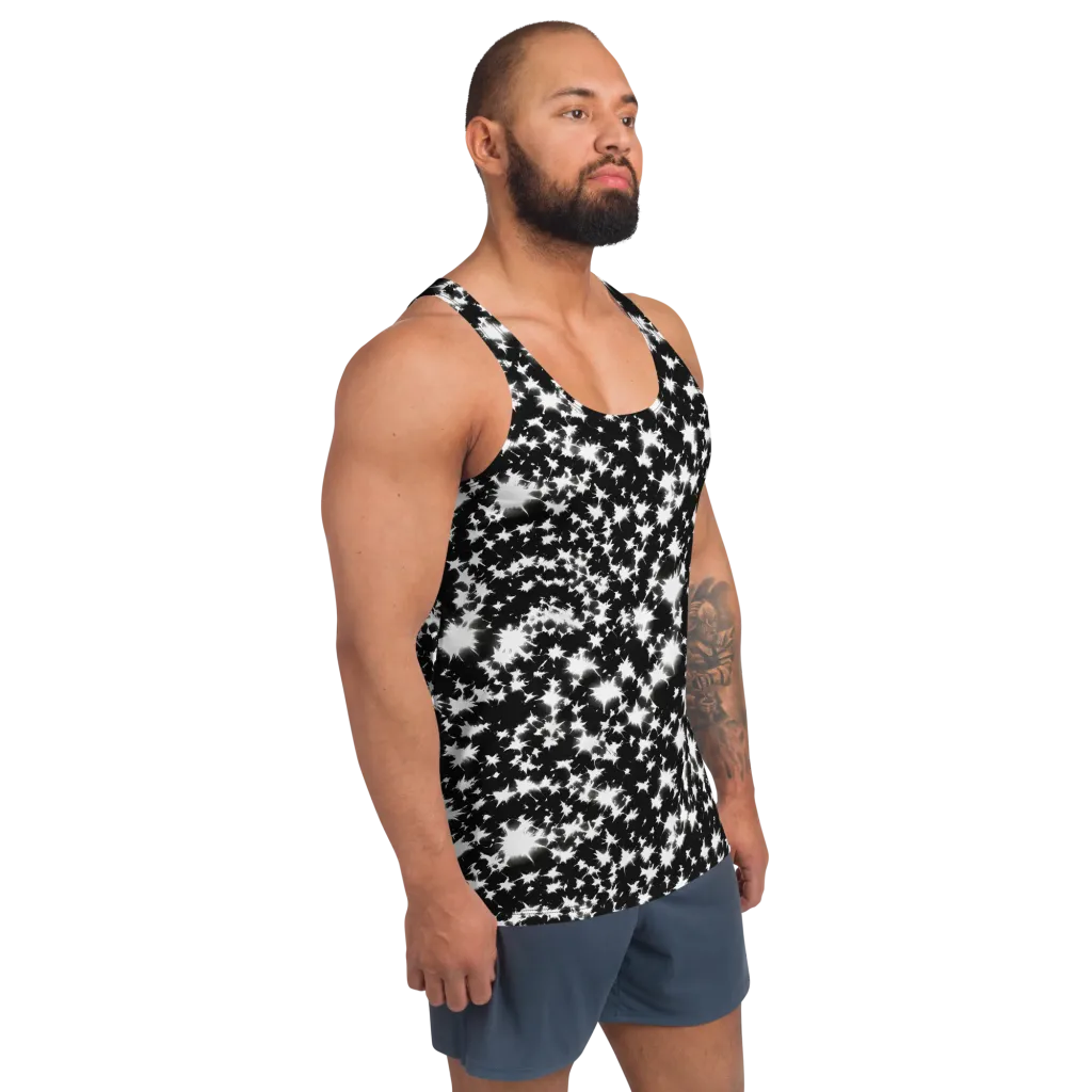 Black Starburst on Men's Tank Top — Right Front