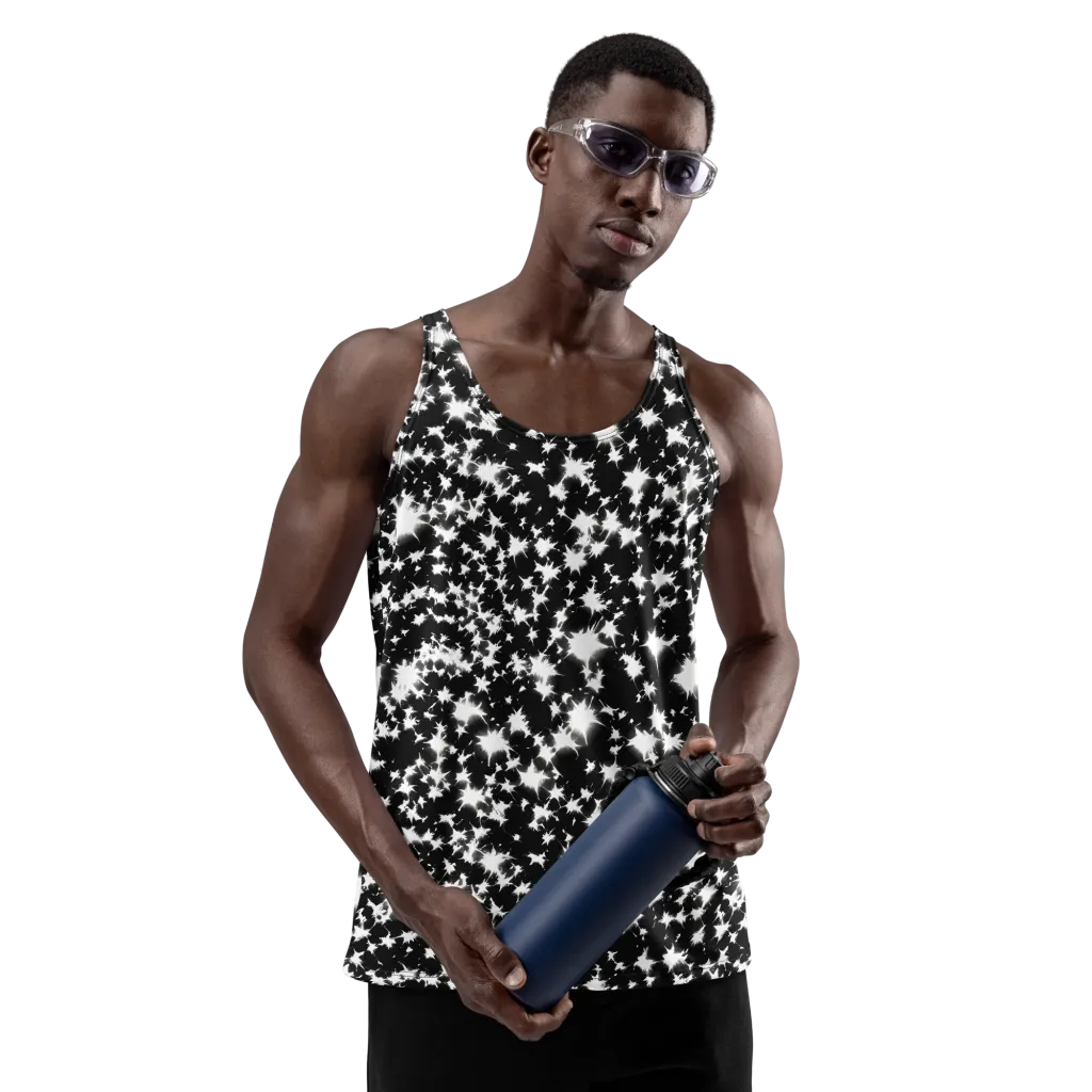 Black Starburst on Men's Tank Top — Front