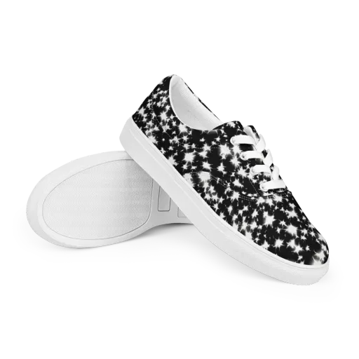 Black Starburst on a Men's Lace-Up Canvas Shoes