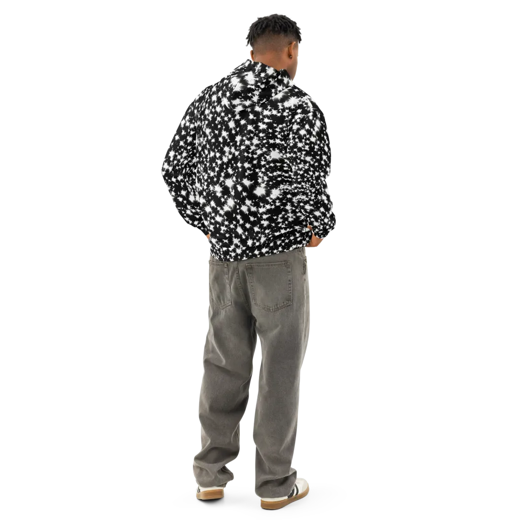 Black Starburst on Cotton Hoodie — Back