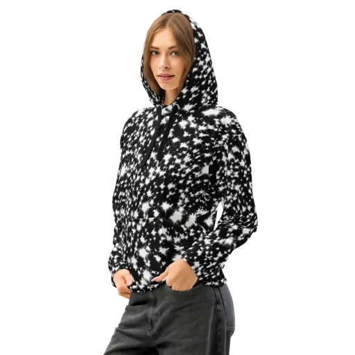 Black Starburst on a Cotton Hoodie