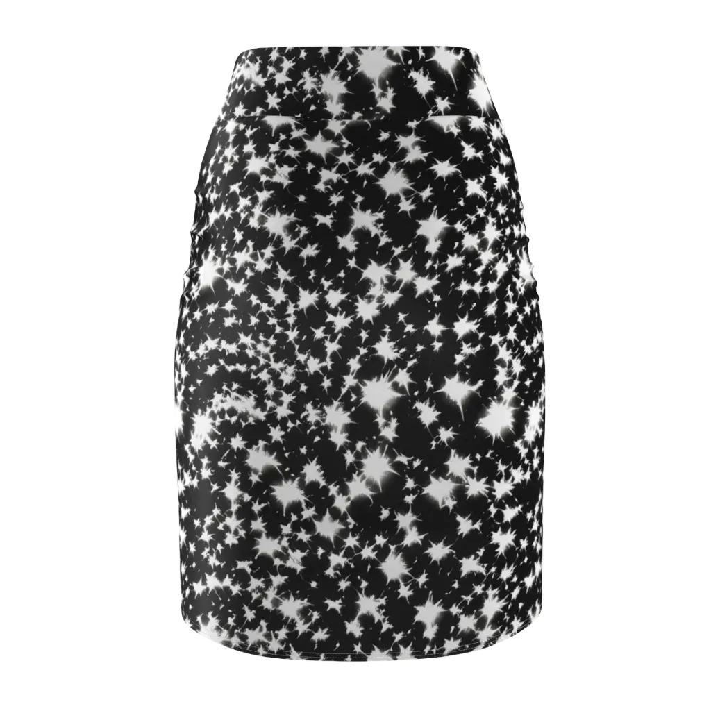 Black Starburst on Pencil Skirt — Back