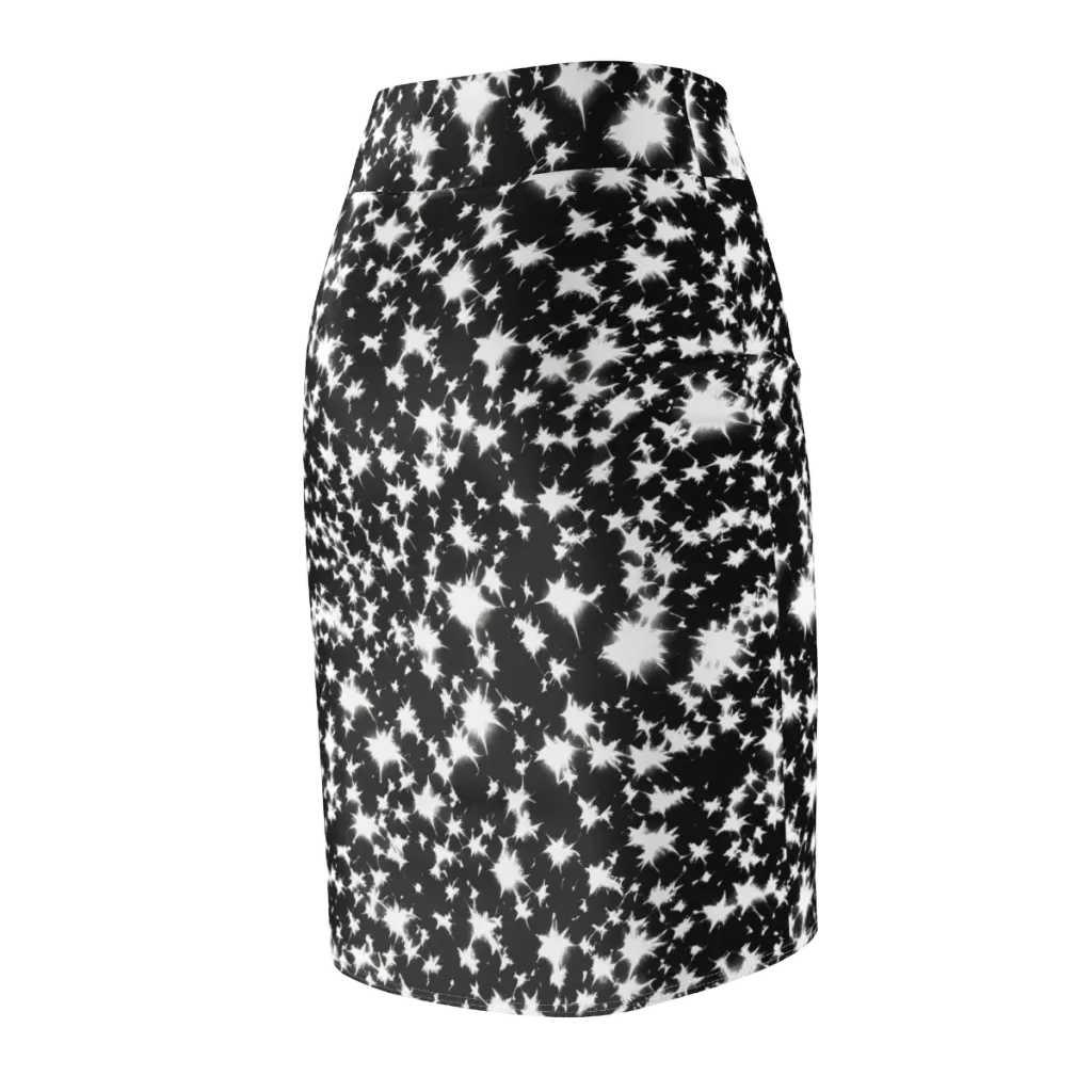Black Starburst on Pencil Skirt — Back Side