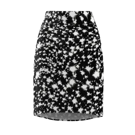 Black Starburst on a Pencil Skirt