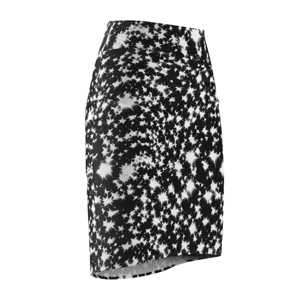 Black Starburst on Pencil Skirt — Front Side