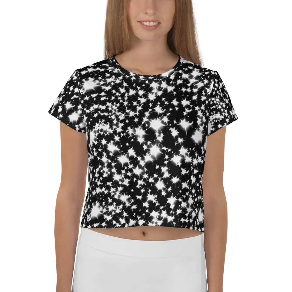 Black Starburst on Crop Tee — Front