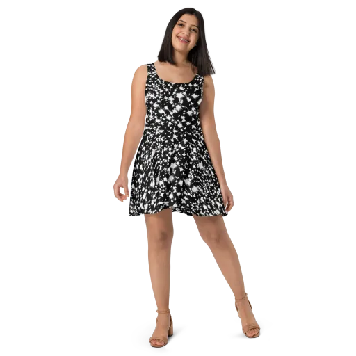 Black Starburst on a Skater Dress