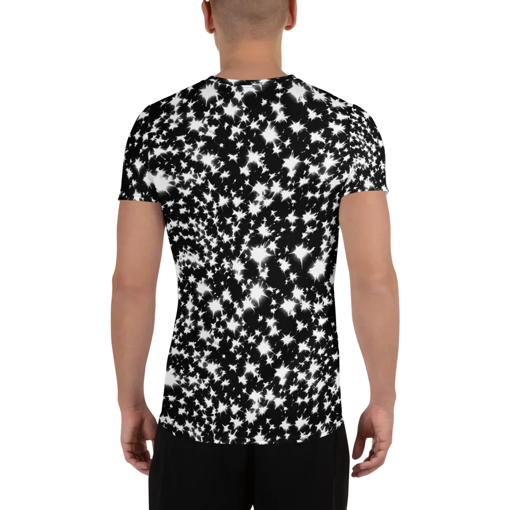 Black Starburst on Men's Athletic T-Shirt — Back