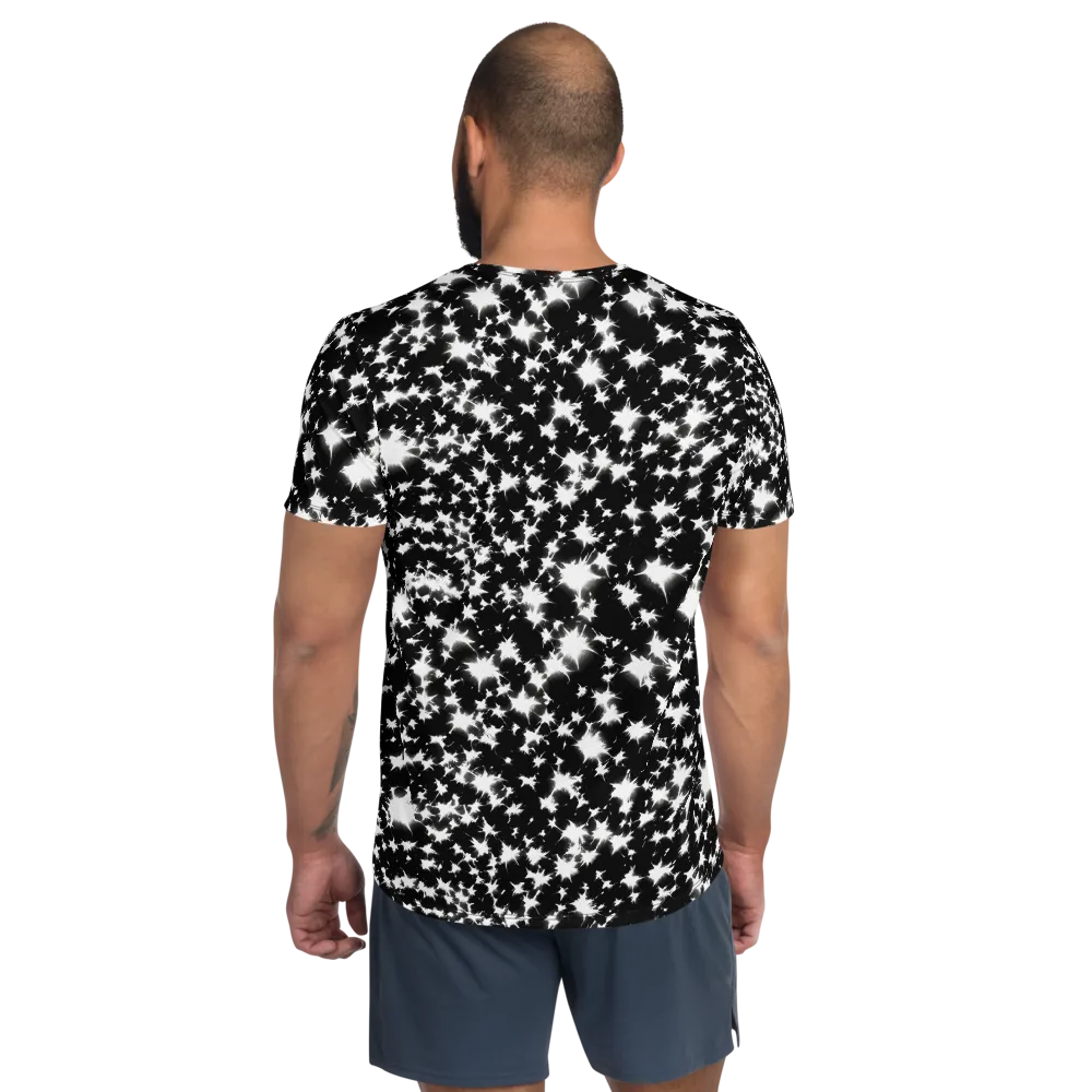 Black Starburst on Men's Athletic T-Shirt — Back
