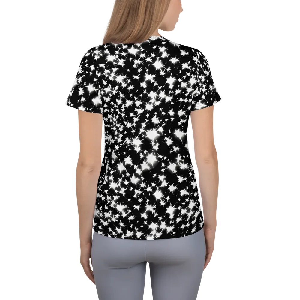 Black Starburst on Women's Athletic T-Shirt — Back