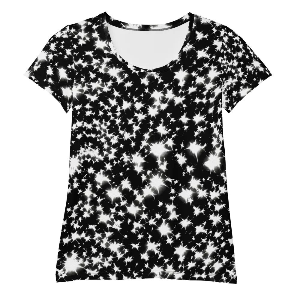 Black Starburst on Women's Athletic T-Shirt — Front
