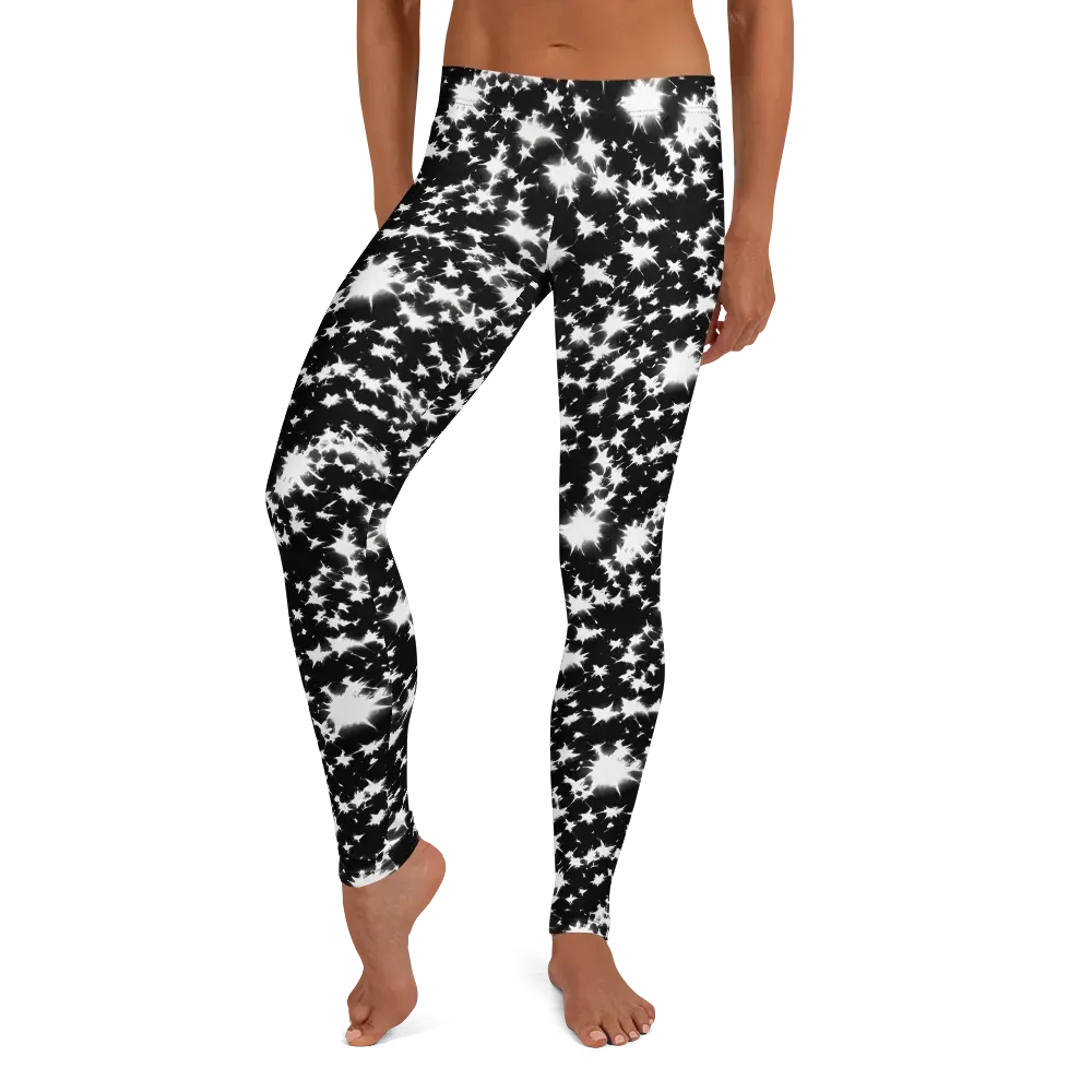 Black Starburst on Leggings — Front