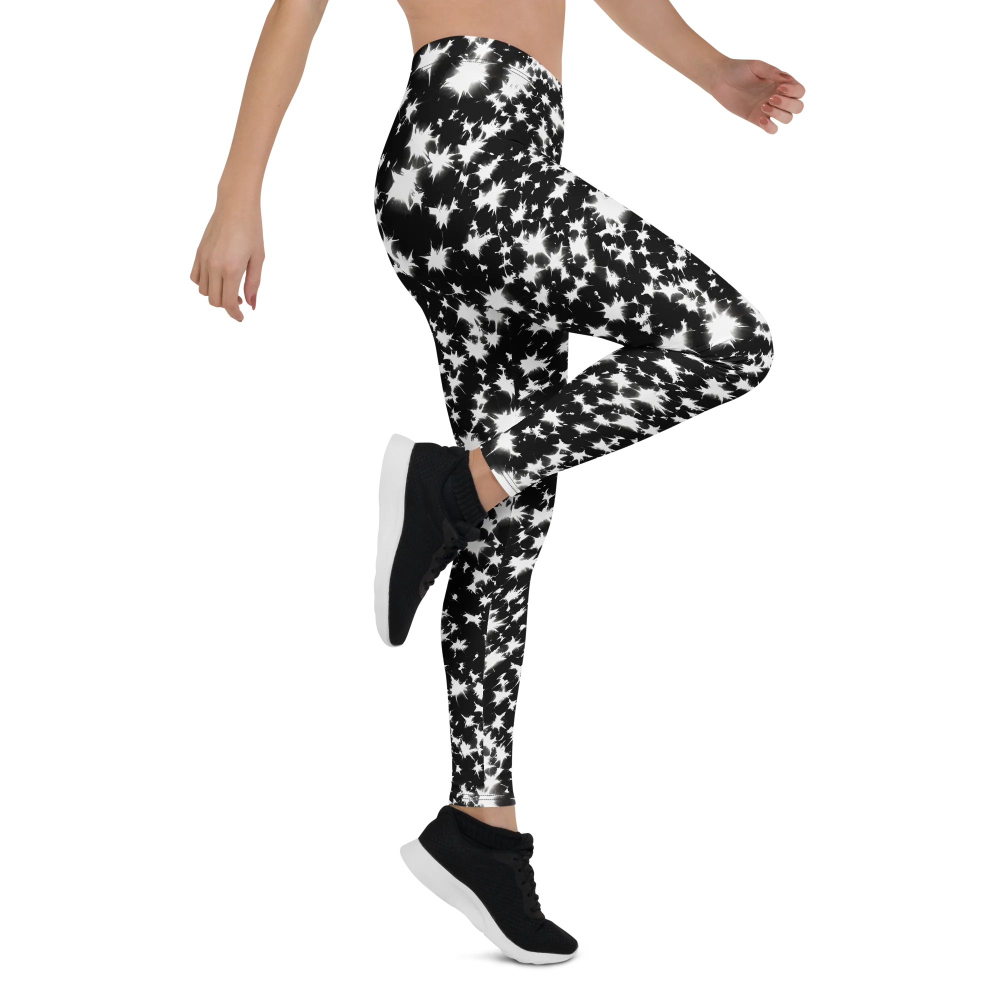 Black Starburst on Leggings — Right