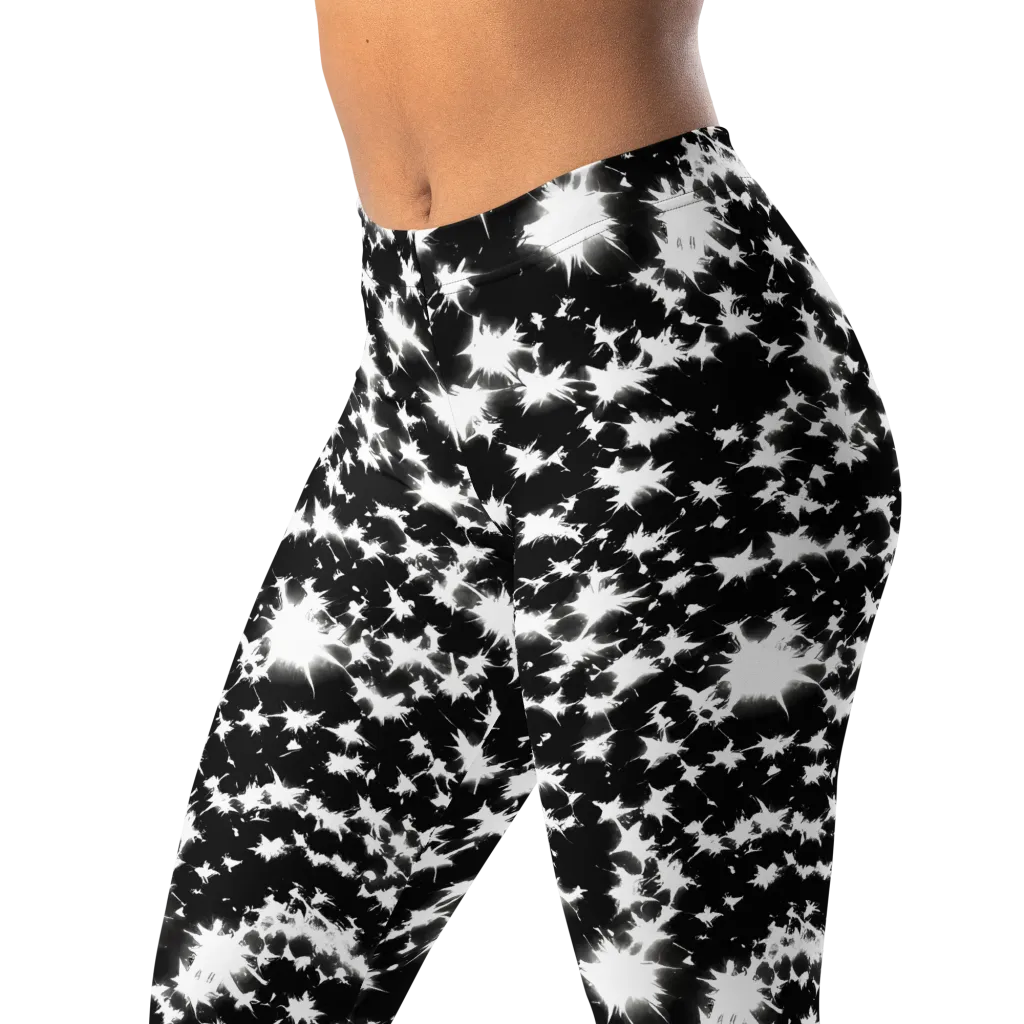 Black Starburst on Leggings — Left Front