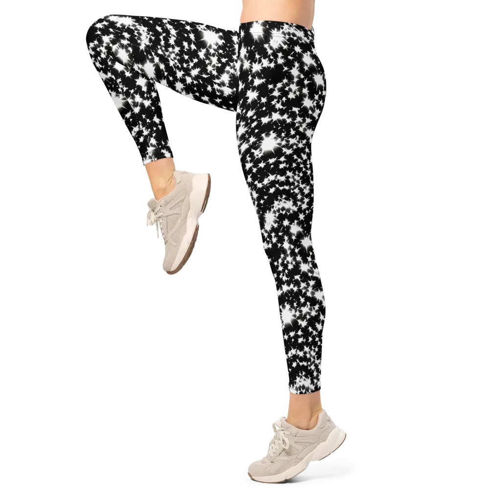 Black Starburst on Leggings — Left