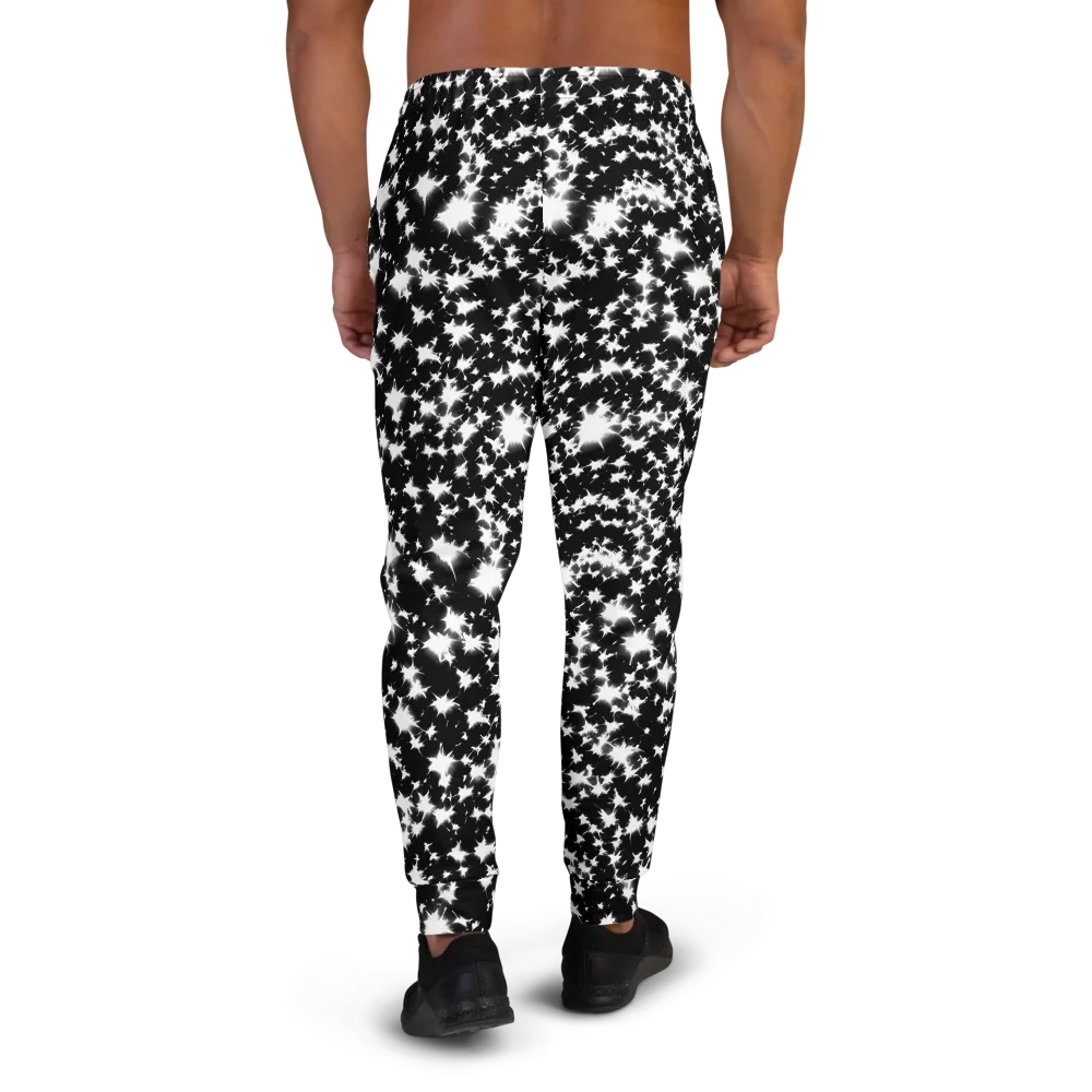 Black Starburst on Men's Joggers — Back