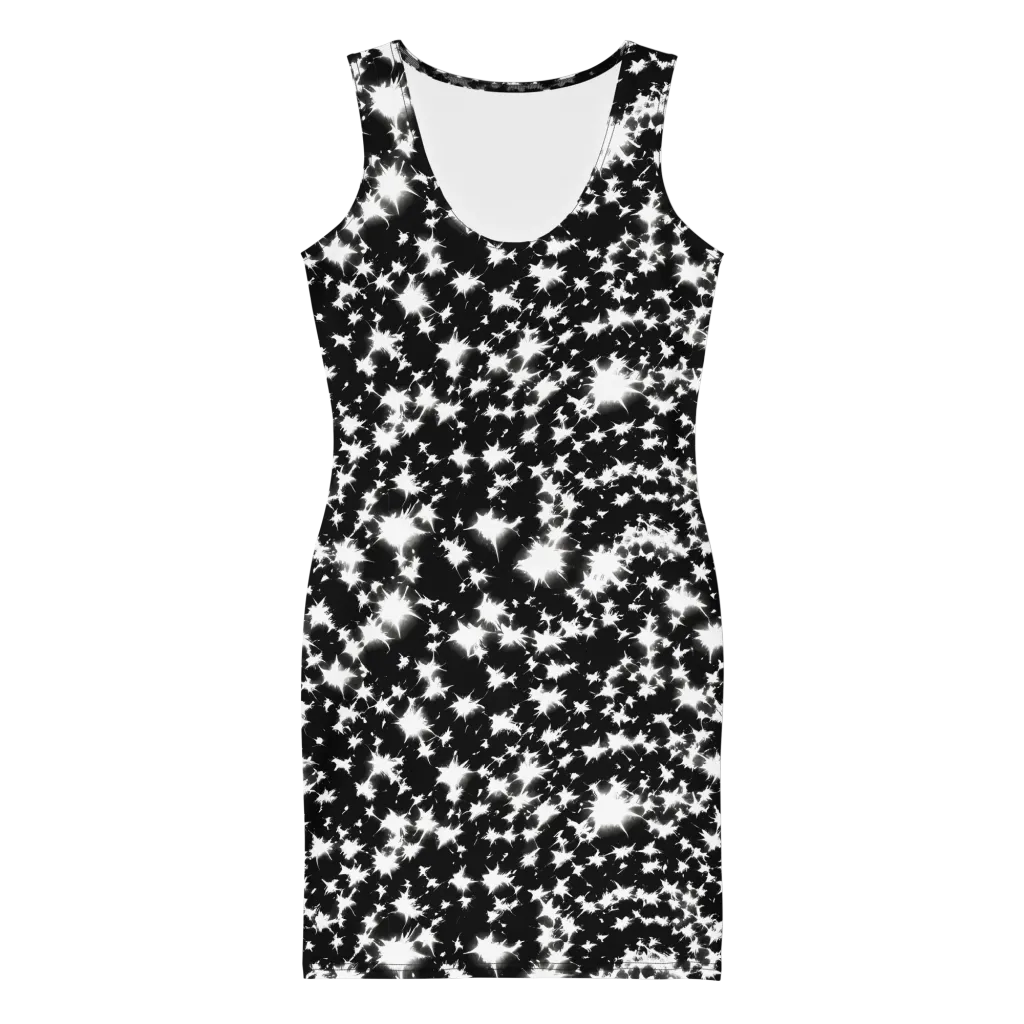 Black Starburst on Bodycon Dress — Front