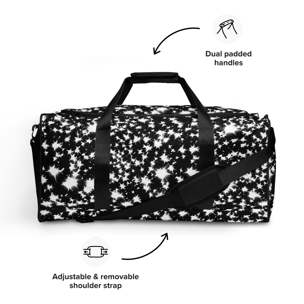 Black Starburst on Duffle Bag — Front