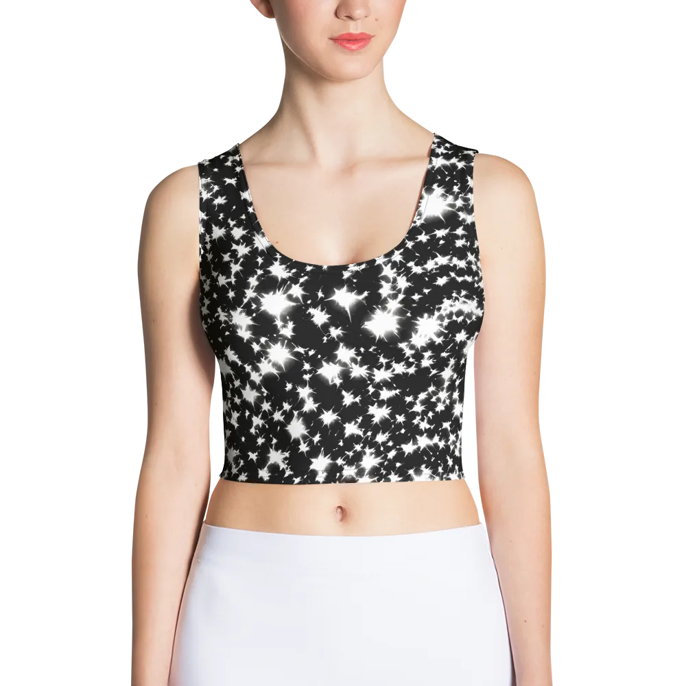 Black Starburst on Crop Top — Front