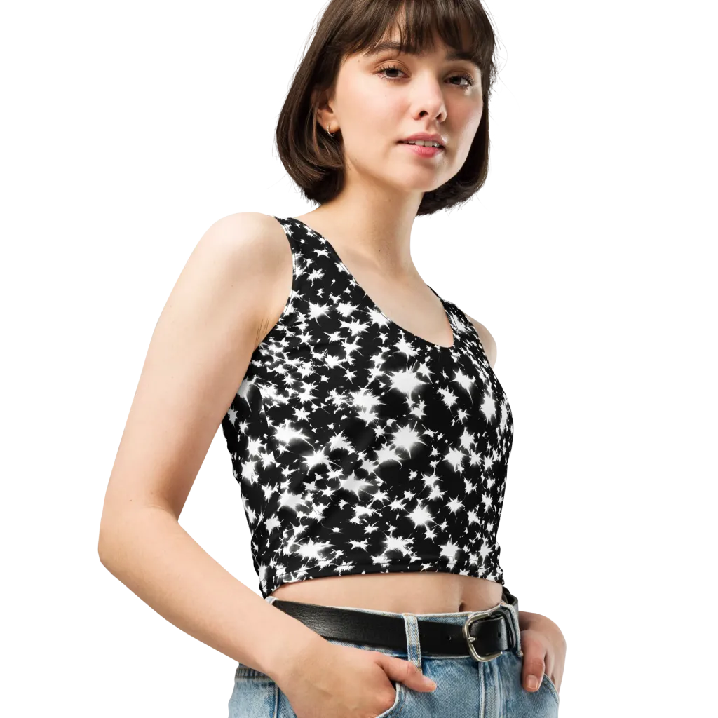 Black Starburst on Crop Top — Right Front