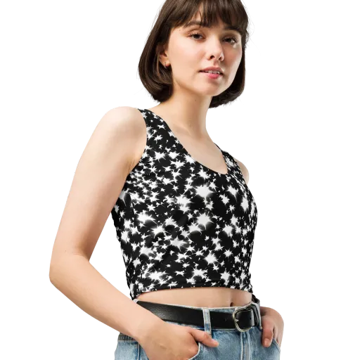 Black Starburst on a Crop Top