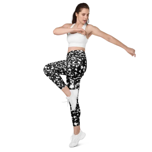 Black Starburst on a Leggings with Pockets