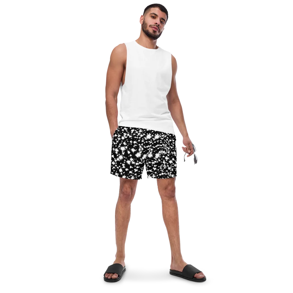 Black Starburst on Swim Trunks — Front