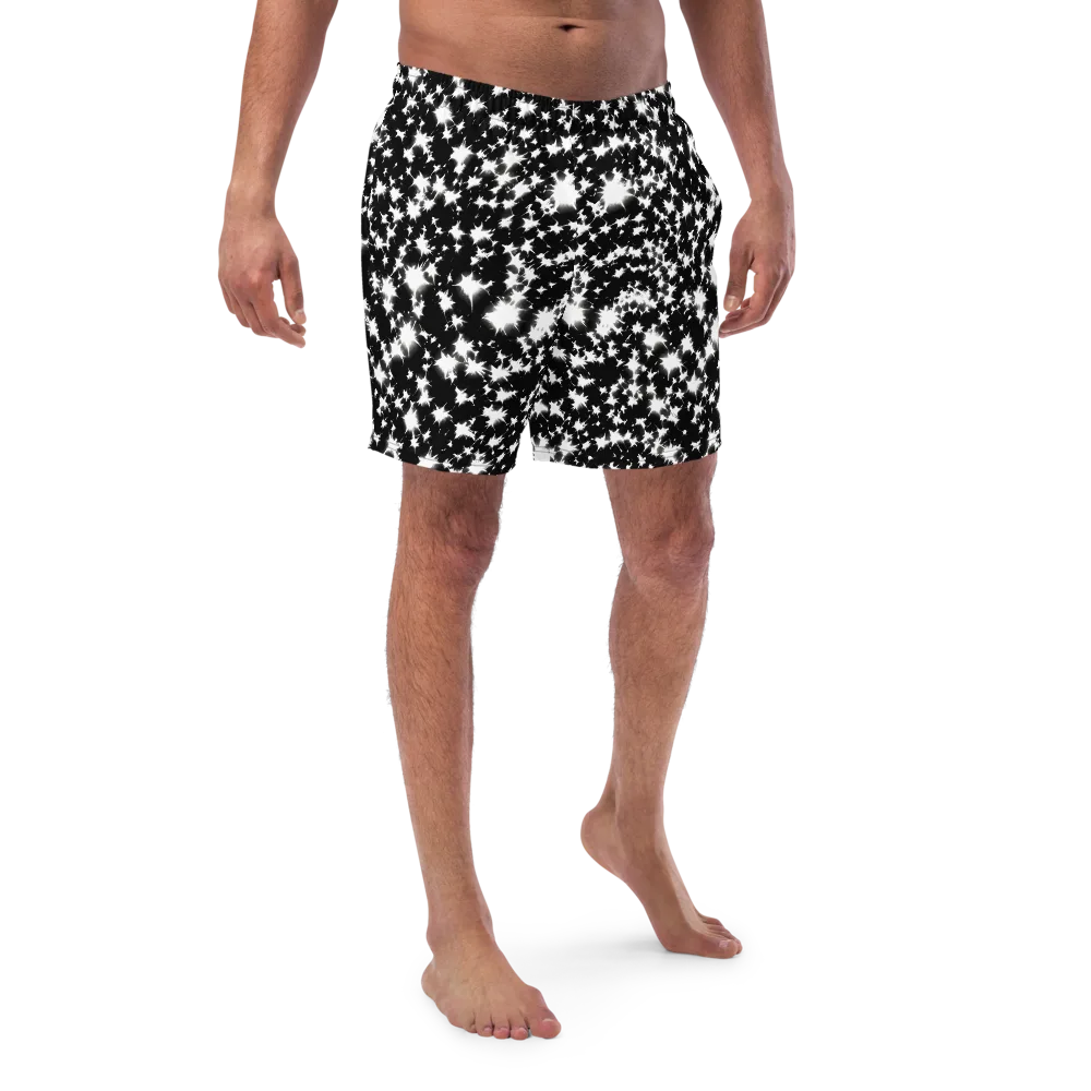 Black Starburst on Swim Trunks — Front