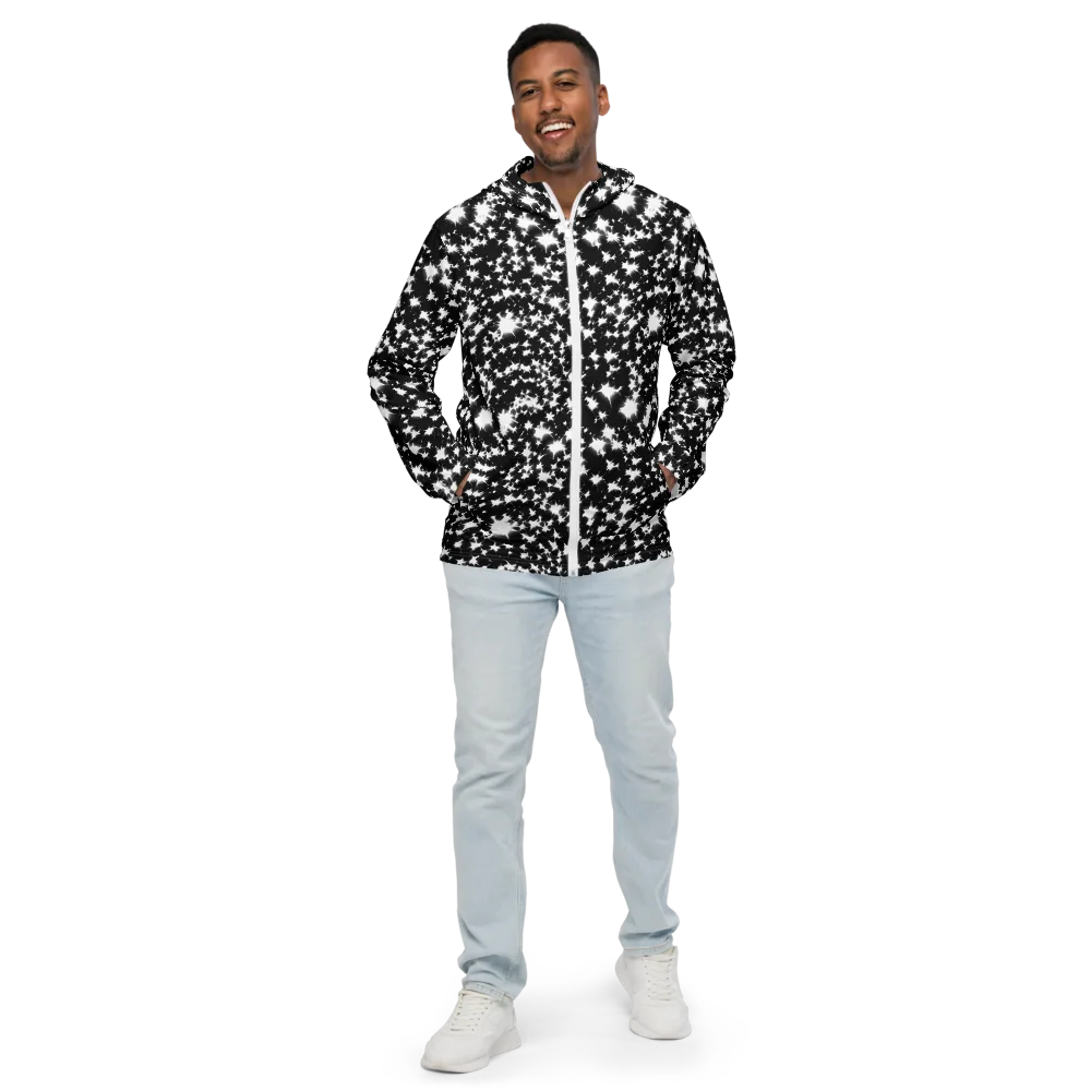 Black Starburst on Men's Windbreaker — Front