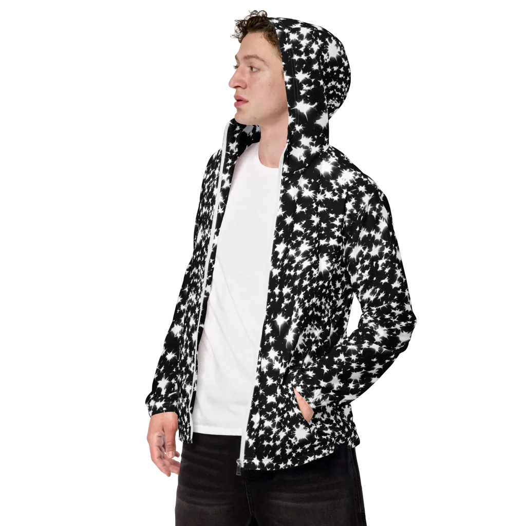 Black Starburst on Men's Windbreaker — Left Front
