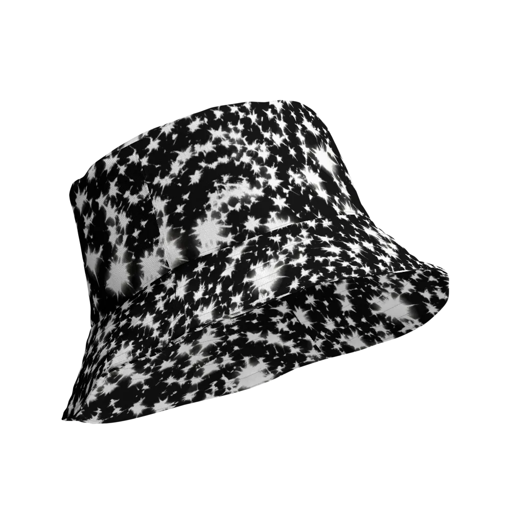 Black Starburst on Reversible Bucket Hat — Product details Outside