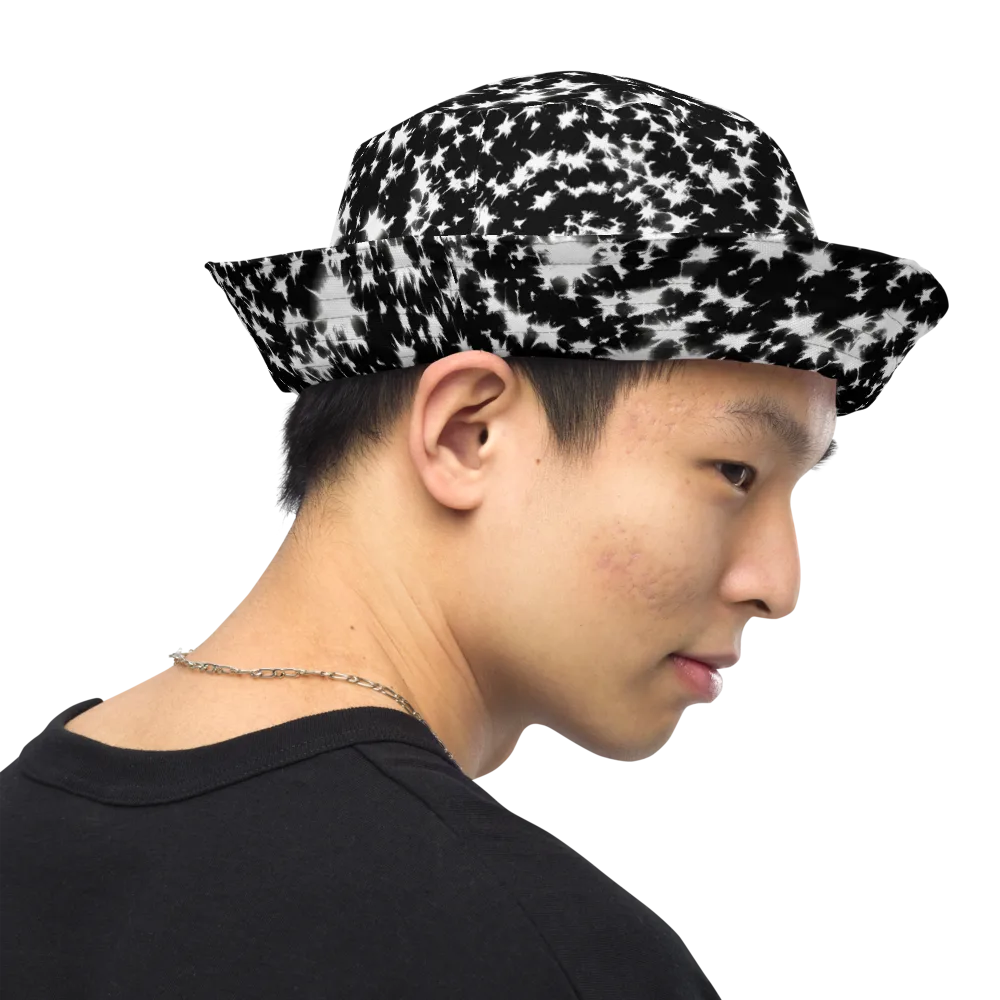 Black Starburst on Reversible Bucket Hat — Right Outside