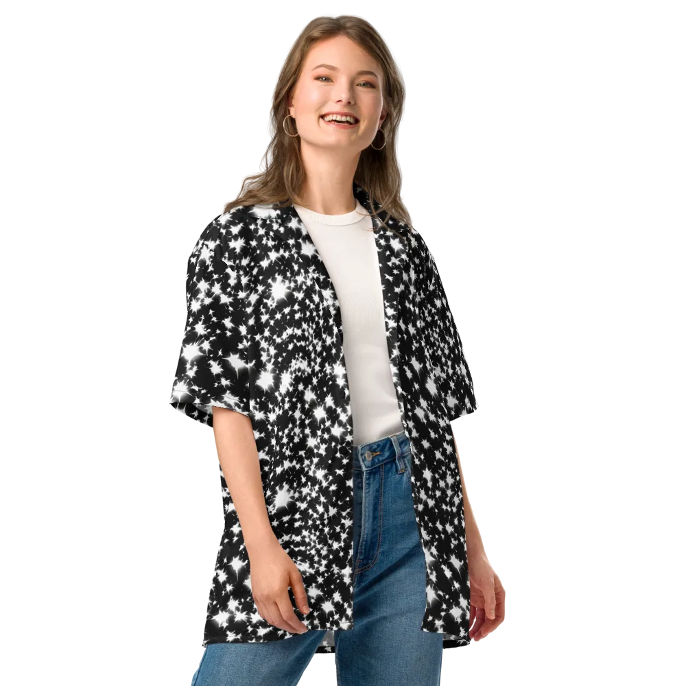 Black Starburst on Button Shirt — Front