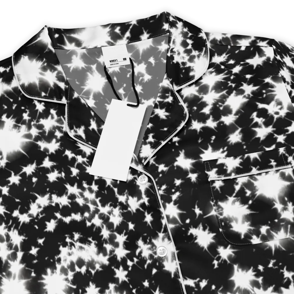 Black Starburst on Women's Short Sleeve Pajama Top — Product details