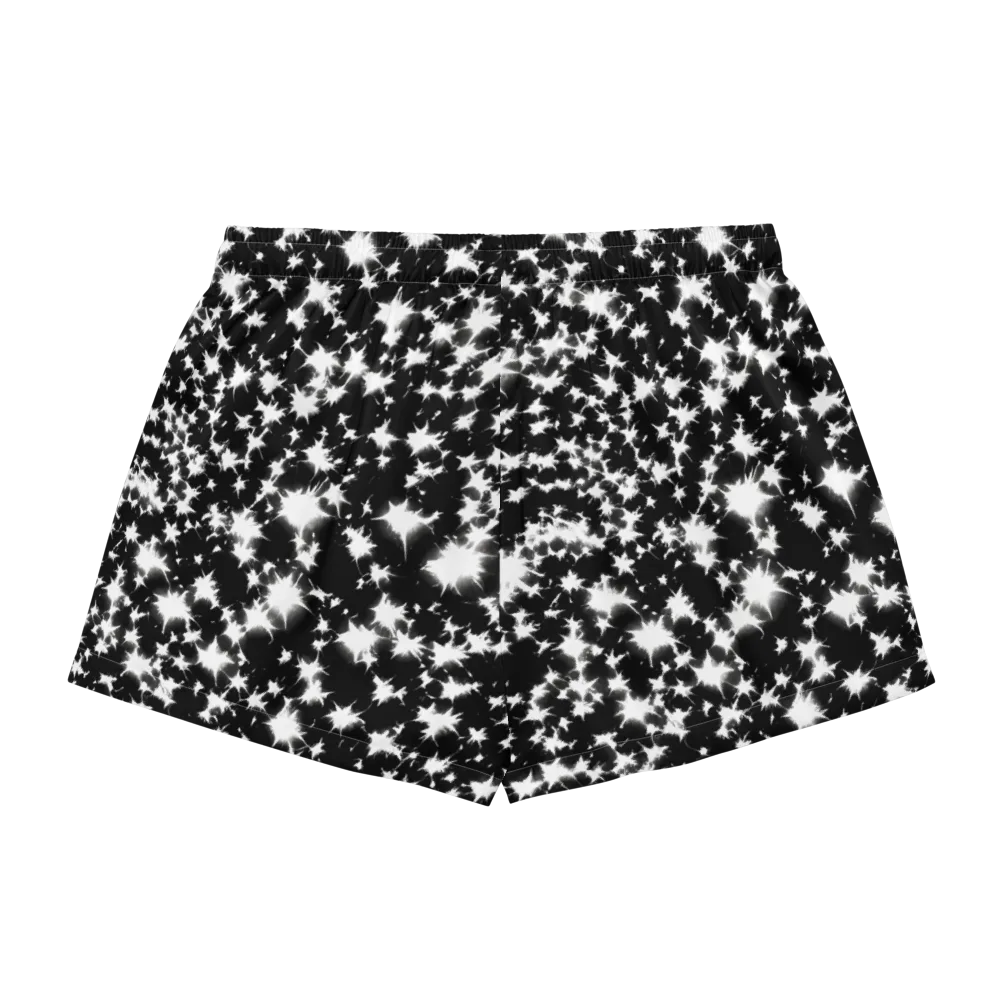 Black Starburst on Women's Pajama Shorts — Back