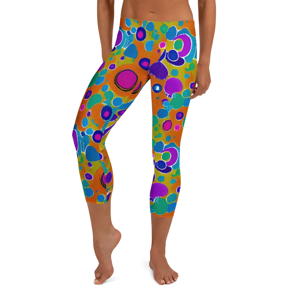 Chromatic Splash on Capri Leggings — Front