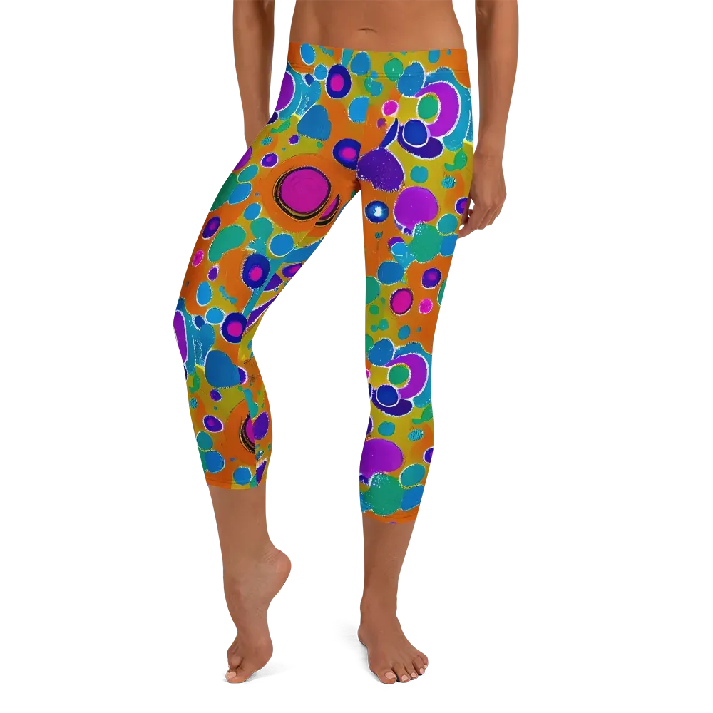 Chromatic Splash on Capri Leggings — Front