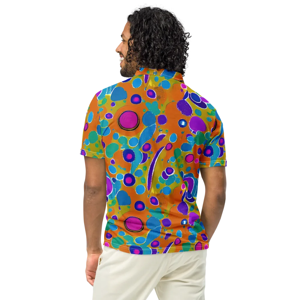 Chromatic Splash on Men's Slim Fit Polo Shirt — Back