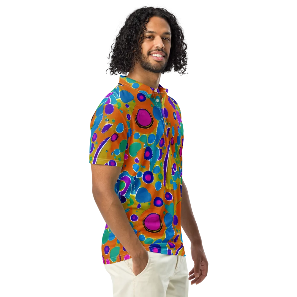 Chromatic Splash on Men's Slim Fit Polo Shirt — Right Front