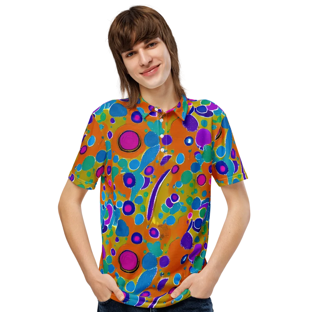 Chromatic Splash on Men's Slim Fit Polo Shirt — Front