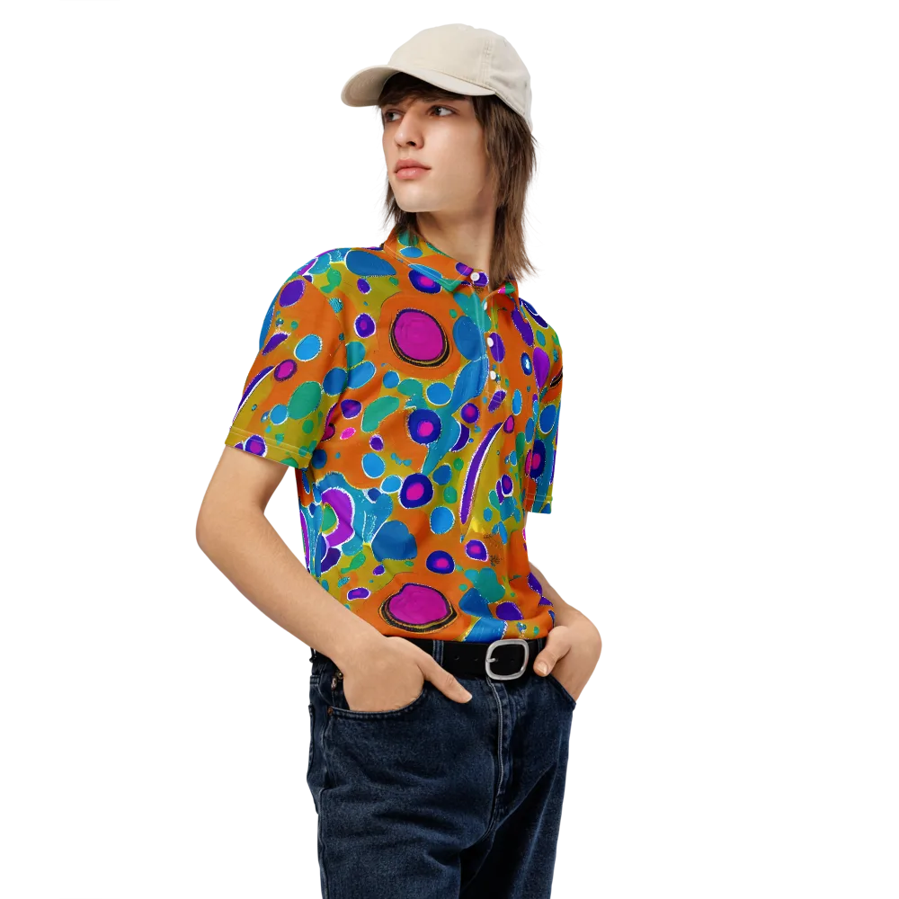 Chromatic Splash on Men's Slim Fit Polo Shirt — Right Front