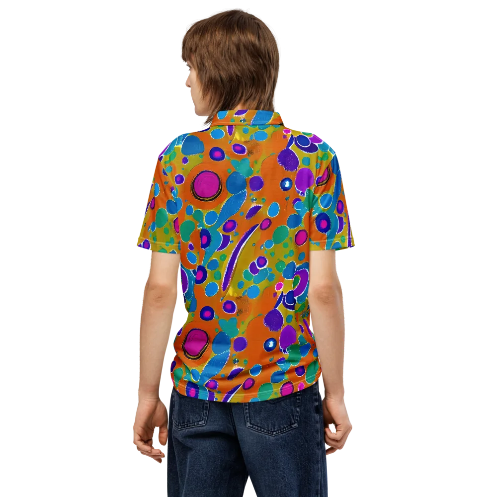 Chromatic Splash on Men's Slim Fit Polo Shirt — Back