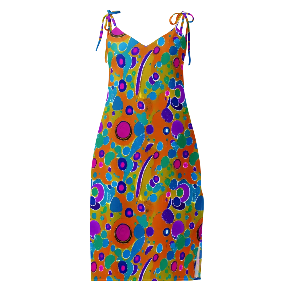 Chromatic Splash on Slip Dress — Front