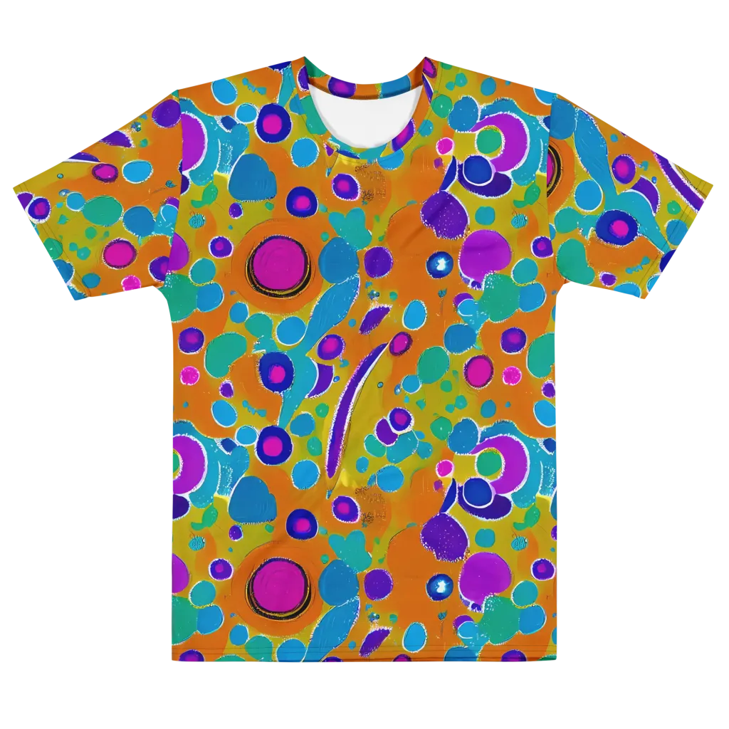 Chromatic Splash on Men's Cotton Crew Neck T-Shirt — Front