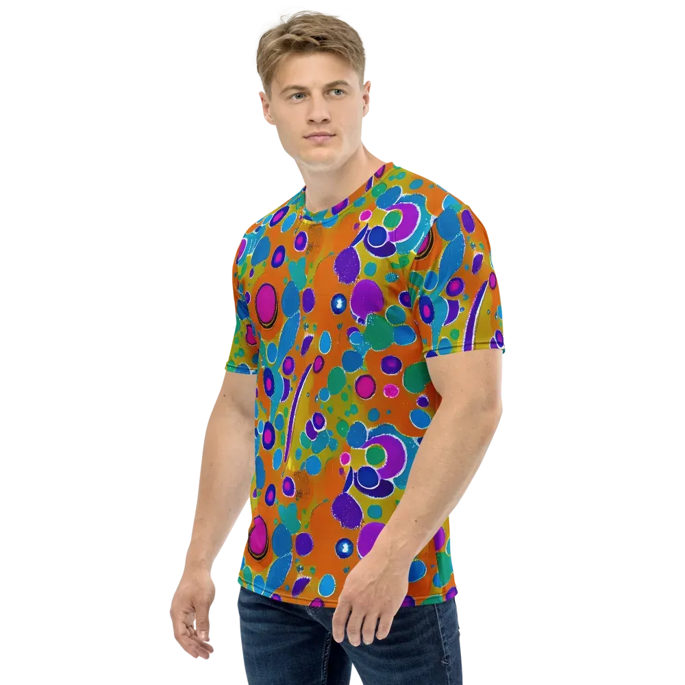 Chromatic Splash on Men's Crew Neck T-Shirt — Left